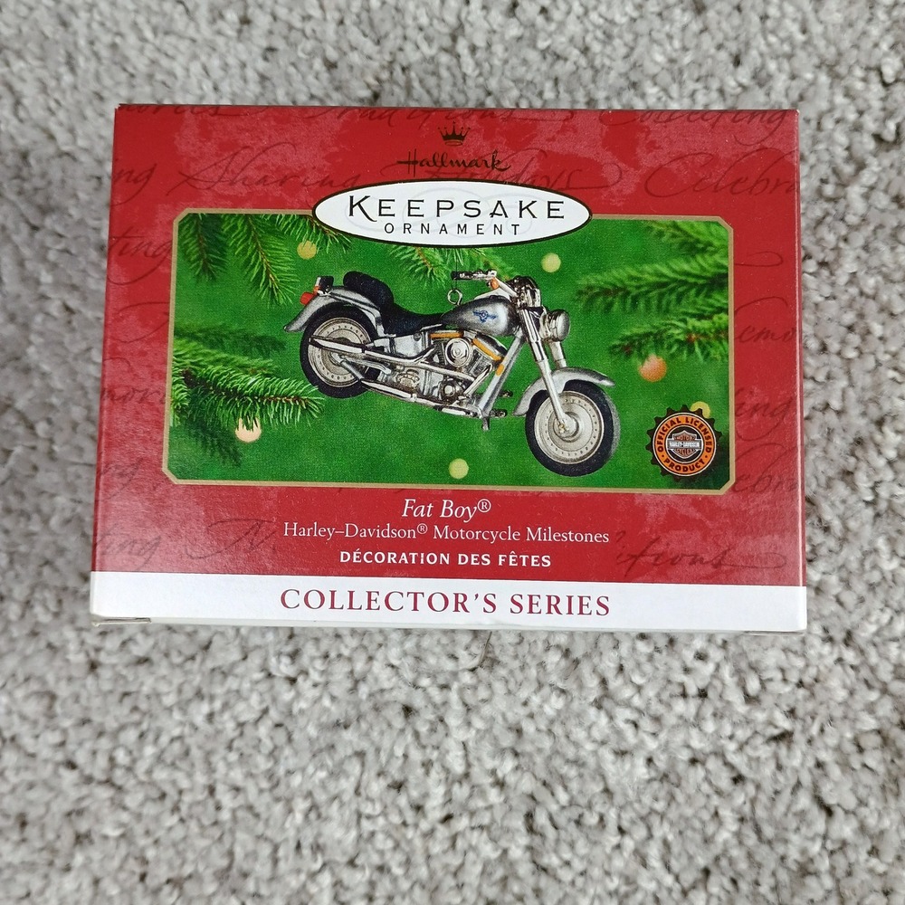 Hallmark Keepsake 2000 Harley-Davidson Fat Boy Motorcycle Ornament Silver